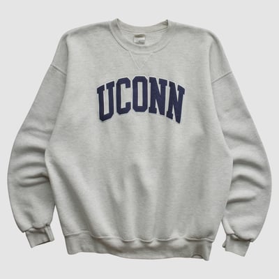 UConn Huskies Soffe 2000s Pullover Sweatshirt - Heather Gray - M by Fanatics Real Vintage