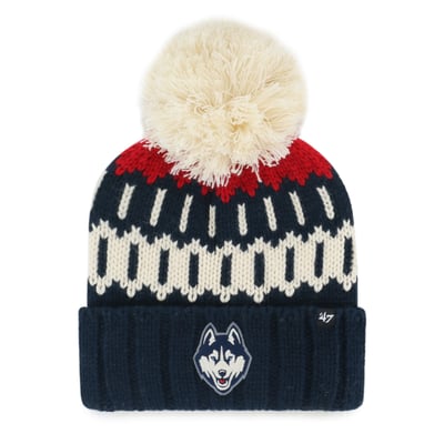 UConn Huskies '47 Unisex Seasonal Chainstitch Knit Hat with Pom - Navy