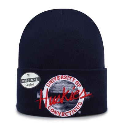  The Game Unisex UConn Huskies Script Circle Cuffed Knit Hat - Navy