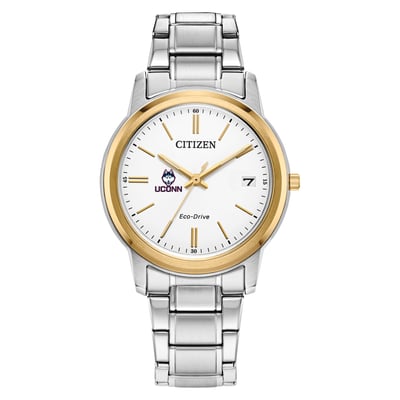 UConn Huskies Citizen Watch Women's Eco-Drive Two-Tone Steel Watch