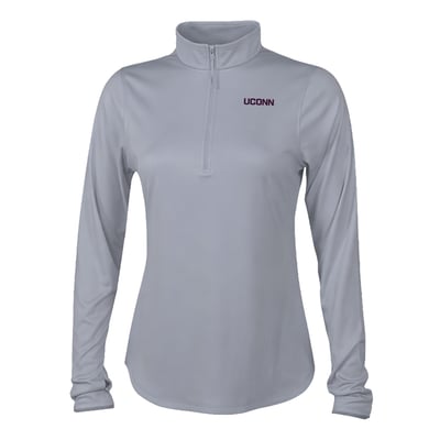  UConn Huskies Columbia Women's Fairway Breeze Quarter-Zip Pullover - Gray