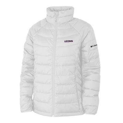  UConn Huskies Columbia Women's Powder Lite II Omni-Heat Raglan Full-Zip Jacket - White
