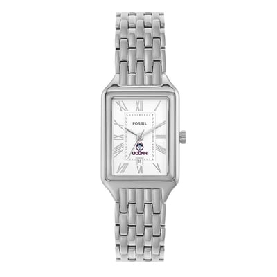 UConn Huskies Fossil Women's Raquel Three-Hand Date Stainless Steel Watch