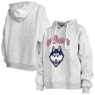  UConn Huskies Pressbox Women's Janise Pullover Hoodie - Heather Gray