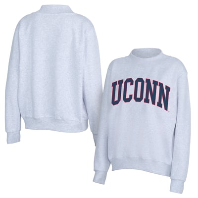 UConn Huskies ZooZatz Women's Team Arch Mock Neck Sweatshirt - Gray