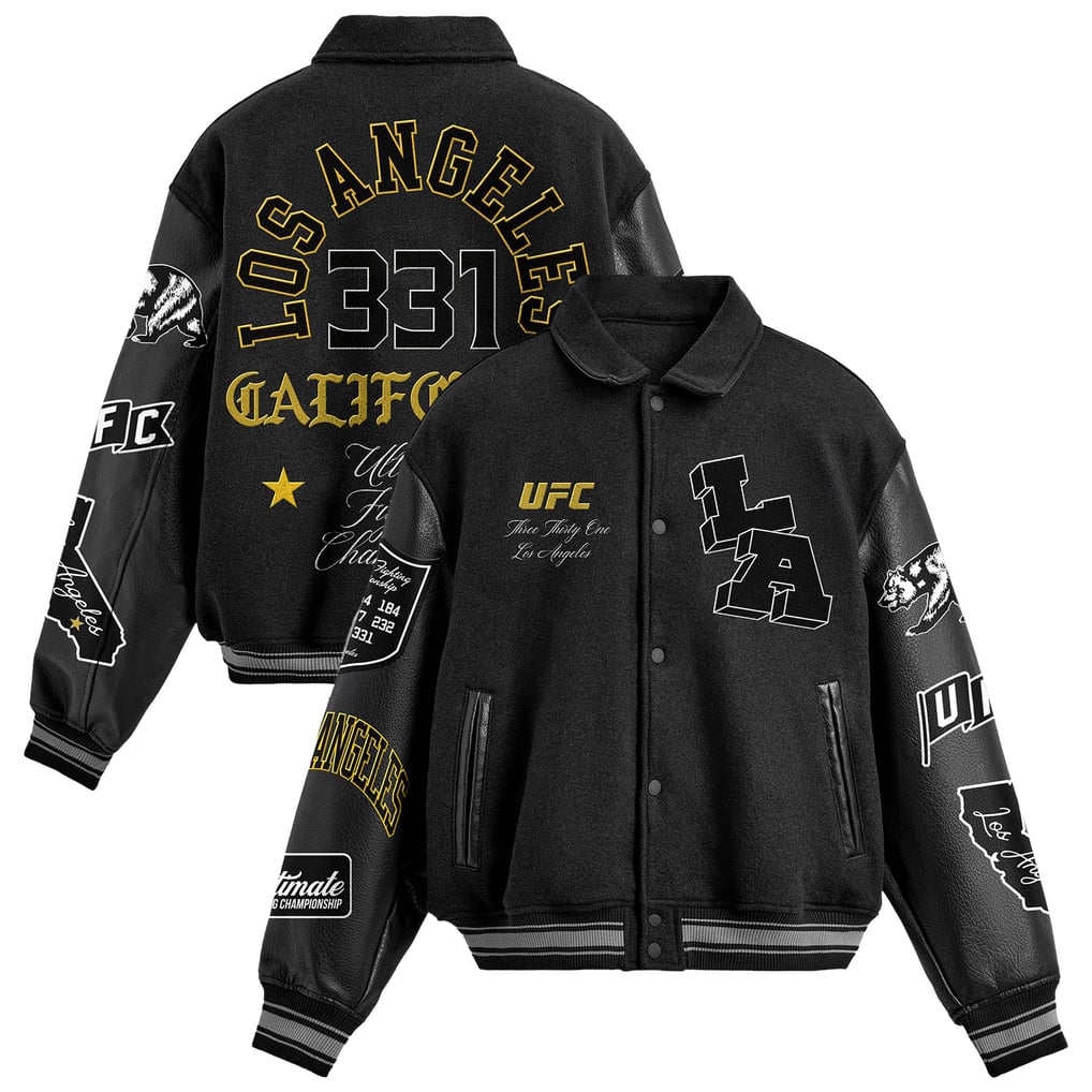 UFC 331 Full-Snap Varsity Jacket - Black