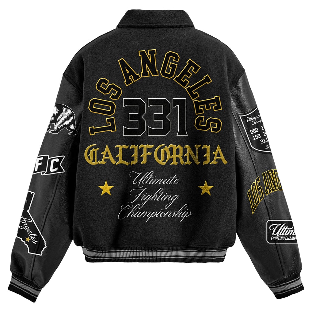 UFC 331 Full-Snap Varsity Jacket - Black