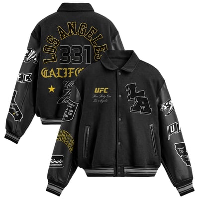 UFC 331 Full-Snap Varsity Jacket - Black