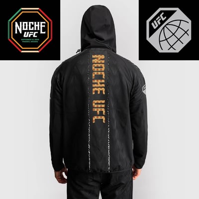  UFC Zenith by Venum Authentic Fight Night Noche Full-Zip Walkout Hoodie - Black