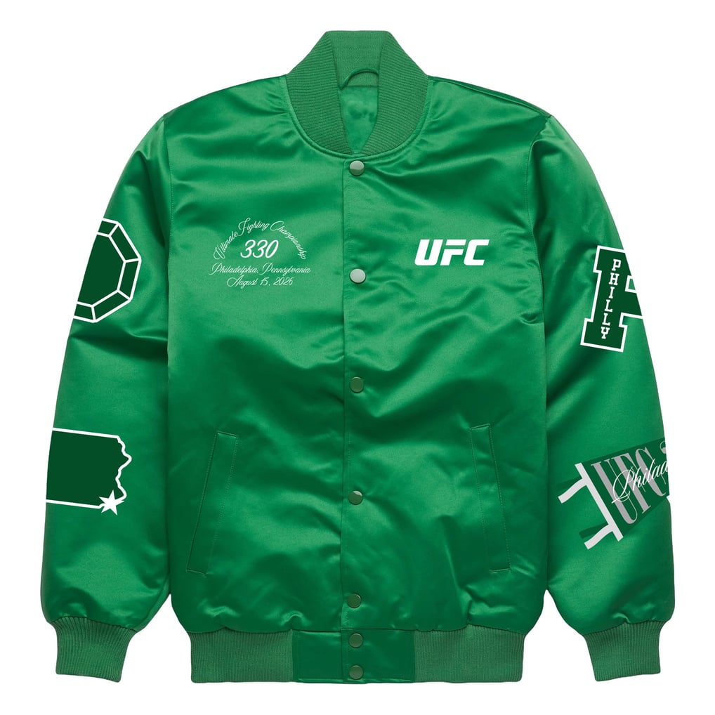UFC 330 Full-Snap Satin Bomber Jacket - Green