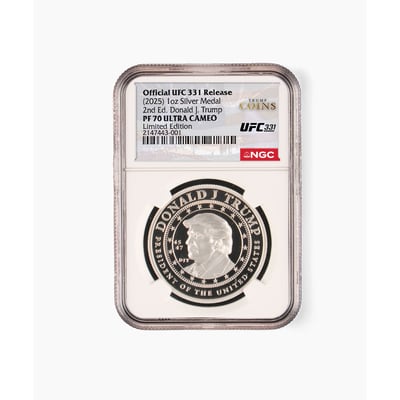 UFC 331 Trump Coins x UFC Fanatics Authentic 1 Oz. Silver Medallion