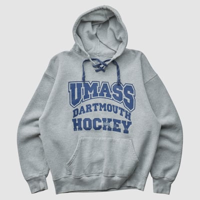 UMass Dartmouth Corsairs Eagle USA 2010s Hooded Pullover Sweatshirt - Heather Gray - M by Fanatics Real Vintage