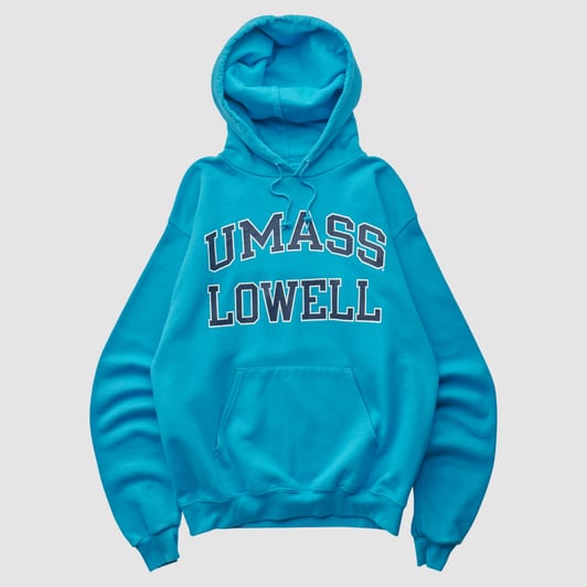UMass Lowell River Hawks Champion 2000s Hooded Pullover Sweatshirt - Blue - S by Fanatics Real Vintage