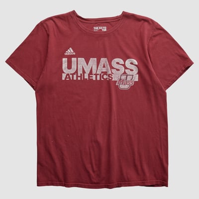 UMass Minutemen Adidas 2010s T-shirt - Maroon - S by Fanatics Real Vintage
