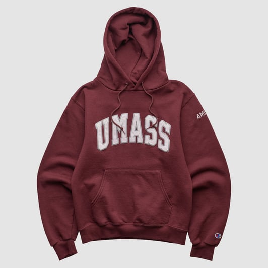 UMass Minutemen Champion 2000s Hooded Pullover Sweatshirt - Maroon - XXS by Fanatics Real Vintage