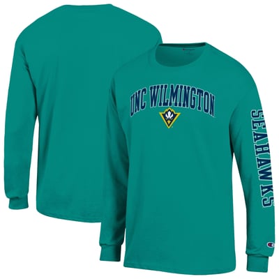 UNC Wilmington Seahawks Champion Arch Logo Long Sleeve T-Shirt - Teal