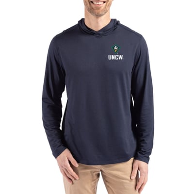  UNC Wilmington Seahawks Cutter & Buck Coastline Recycled Double Peached Hoodie - Navy