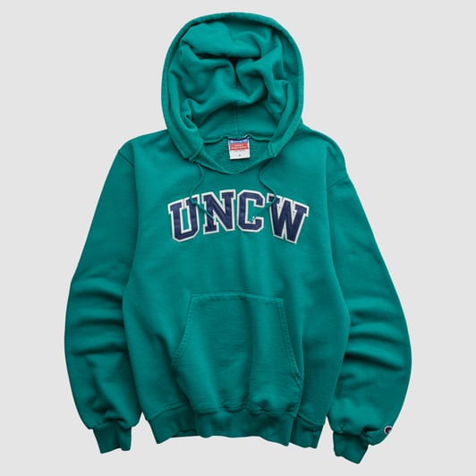 UNC Wilmington Seahawks Champion 2000s Hooded Pullover Sweatshirt - Teal - XXS by Fanatics Real Vintage