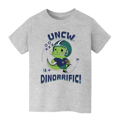 UNC Wilmington Seahawks Vive La Fete Youth Dinorrific T-Shirt - Gray