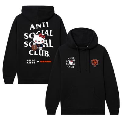 Chicago Bears AntiSocialSocialClub Unisex Hello Kitty Blitz Hoodie - Black