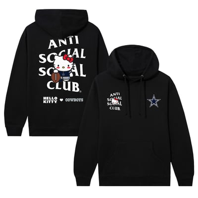 Dallas Cowboys AntiSocialSocialClub Unisex Hello Kitty Blitz Hoodie - Black
