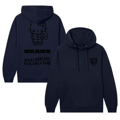 Chicago Bears AntiSocialSocialClub Unisex Hello Kitty Touchdown Hoodie - Navy