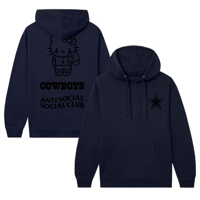 Dallas Cowboys AntiSocialSocialClub Unisex Hello Kitty Touchdown Hoodie - Navy