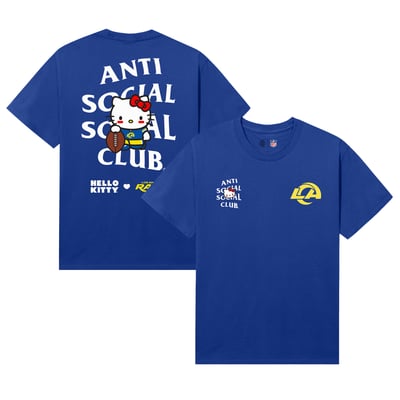 Los Angeles Rams AntiSocialSocialClub Unisex Hello Kitty Blitz T-Shirt - Royal