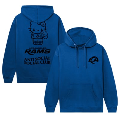 Los Angeles Rams AntiSocialSocialClub Unisex Hello Kitty Touchdown Hoodie - Royal