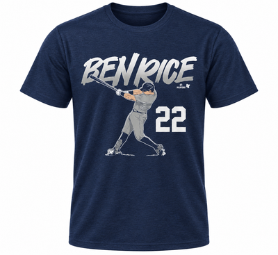 Ben Rice New York Yankees BreakingT Unisex Slugger Swing Number T-Shirt - Navy