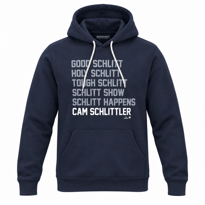 Cam Schlittler New York Yankees BreakingT Unisex Schlitt List Premium Fleece Hoodie - Navy