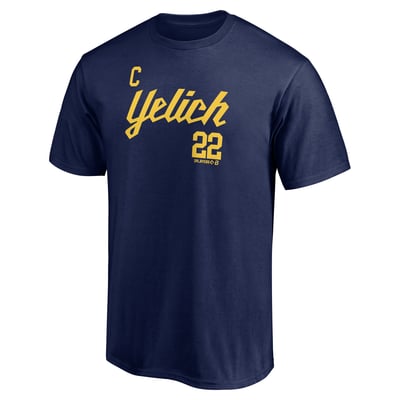 Christian Yelich BreakingT Unisex Captain T-Shirt - Navy