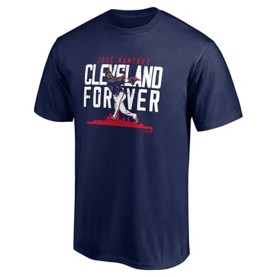José Ramírez BreakingT Unisex Cleveland Forever T-Shirt - Navy