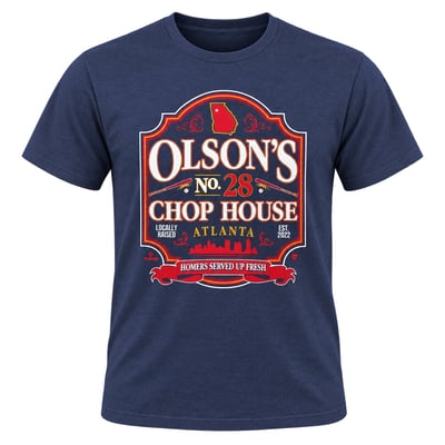 Matt Olson BreakingT Unisex Chop House T-Shirt - Navy