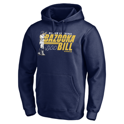 William Contreras BreakingT Unisex Bazooka Bill Premium Fleece Hoodie - Navy