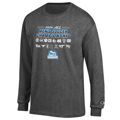 2026 ACC Men's Soccer Championship Champion Unisex Event Long Sleeve T-Shirt - Gray