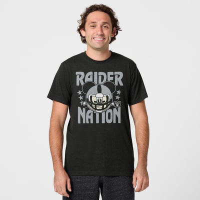 Las Vegas Raiders x Mickey Mouse Homage Unisex Tri-Blend T-Shirt - Charcoal