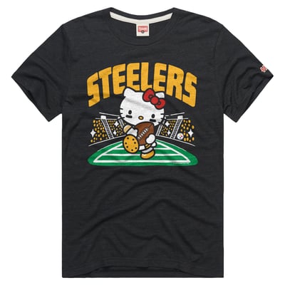 Pittsburgh Steelers x Hello Kitty Homage Unisex Tri-Blend T-Shirt - Charcoal