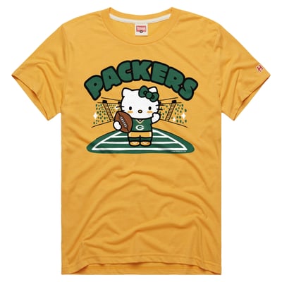 Green Bay Packers x Hello Kitty Homage Unisex Tri-Blend T-Shirt - Gold