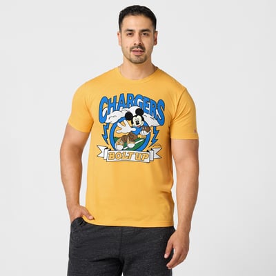 Los Angeles Chargers x Mickey Mouse Homage Unisex Tri-Blend T-Shirt - Gold
