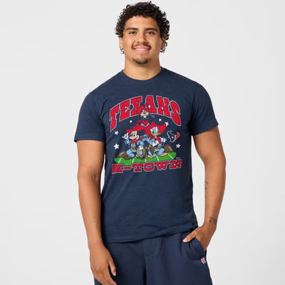 Houston Texans x Mickey Mouse Homage Unisex Tri-Blend T-Shirt - Navy