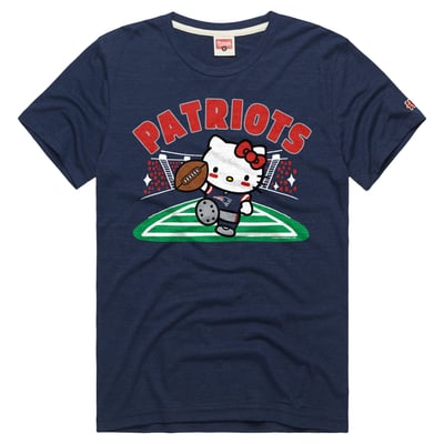 New England Patriots x Hello Kitty Homage Unisex Tri-Blend T-Shirt - Navy
