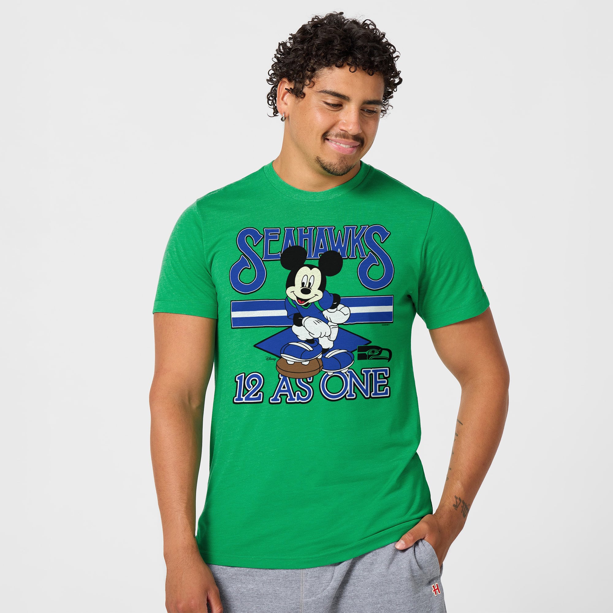 Seattle Seahawks x Mickey Mouse Homage Unisex Tri-Blend T-Shirt - Neon ...