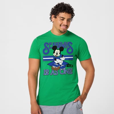 Seattle Seahawks x Mickey Mouse Homage Unisex Tri-Blend T-Shirt - Neon Green