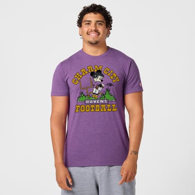 Baltimore Ravens x Mickey Mouse Homage Unisex Tri-Blend T-Shirt - Purple