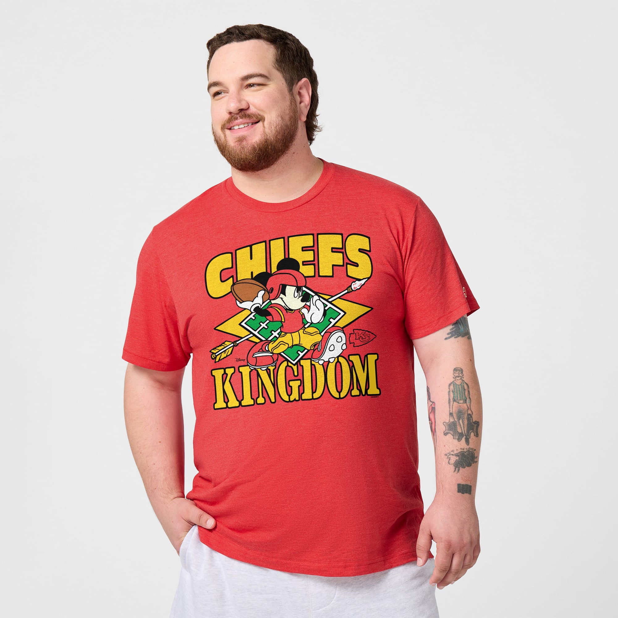 Unisex Kansas City Chiefs x Mickey Mouse Homage Red Tri-Blend T-Shirt