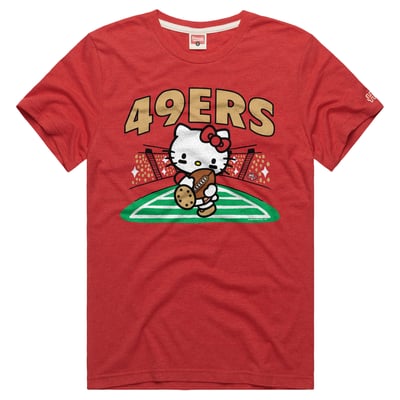 San Francisco 49ers x Hello Kitty Homage Unisex Tri-Blend T-Shirt - Scarlet