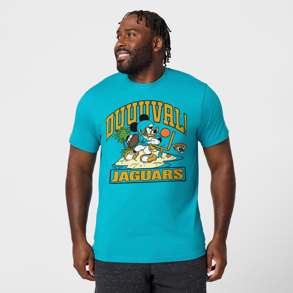 Unisex Jacksonville Jaguars x Mickey Mouse Homage Teal Tri-Blend T-Shirt