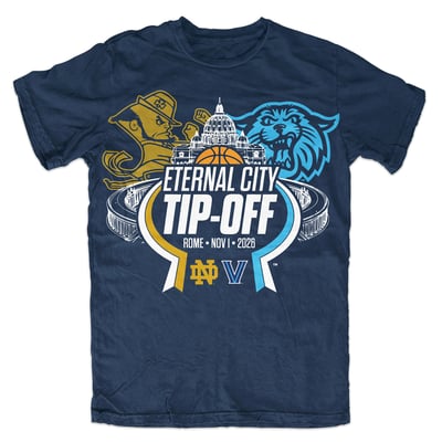 Unisex Villanova Wildcats vs. Notre Dame Fighting Irish 2026 Eternal City Tip-Off Matchup T-Shirt - Navy
