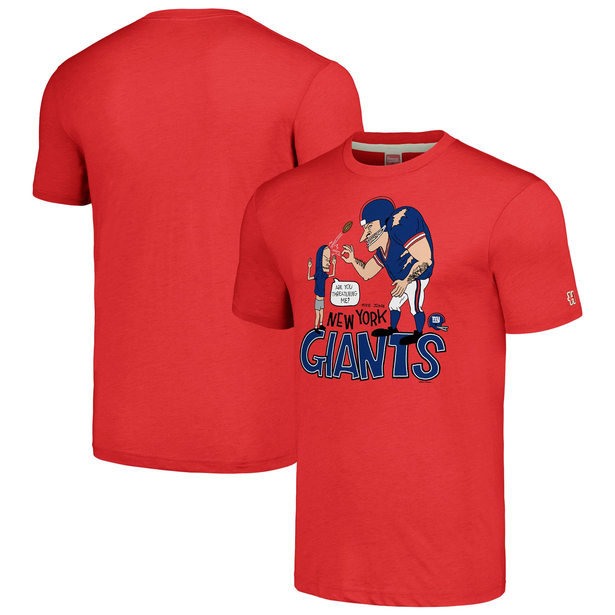 Unisex NFL x Homage x Beavis and Butt-Head Red New York Giants Tri 